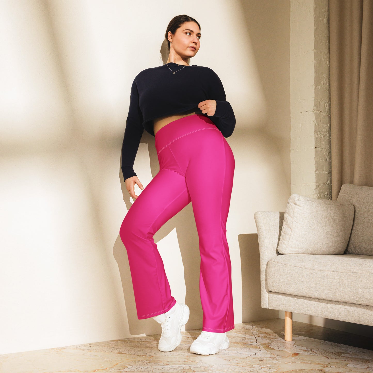 Raspberry flare leggings