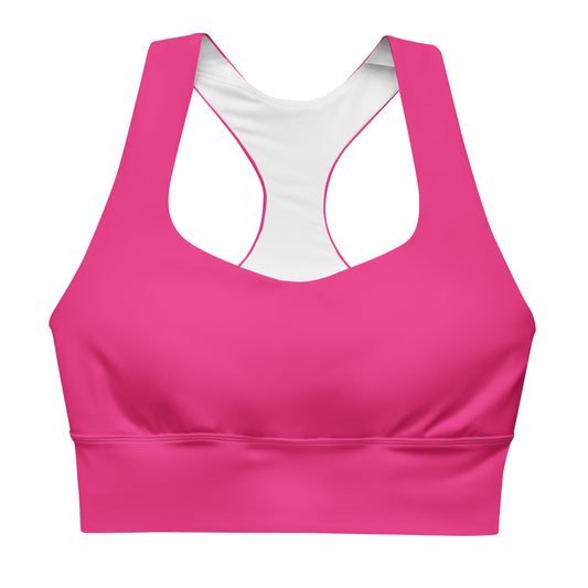 Raspberry longline sports bra