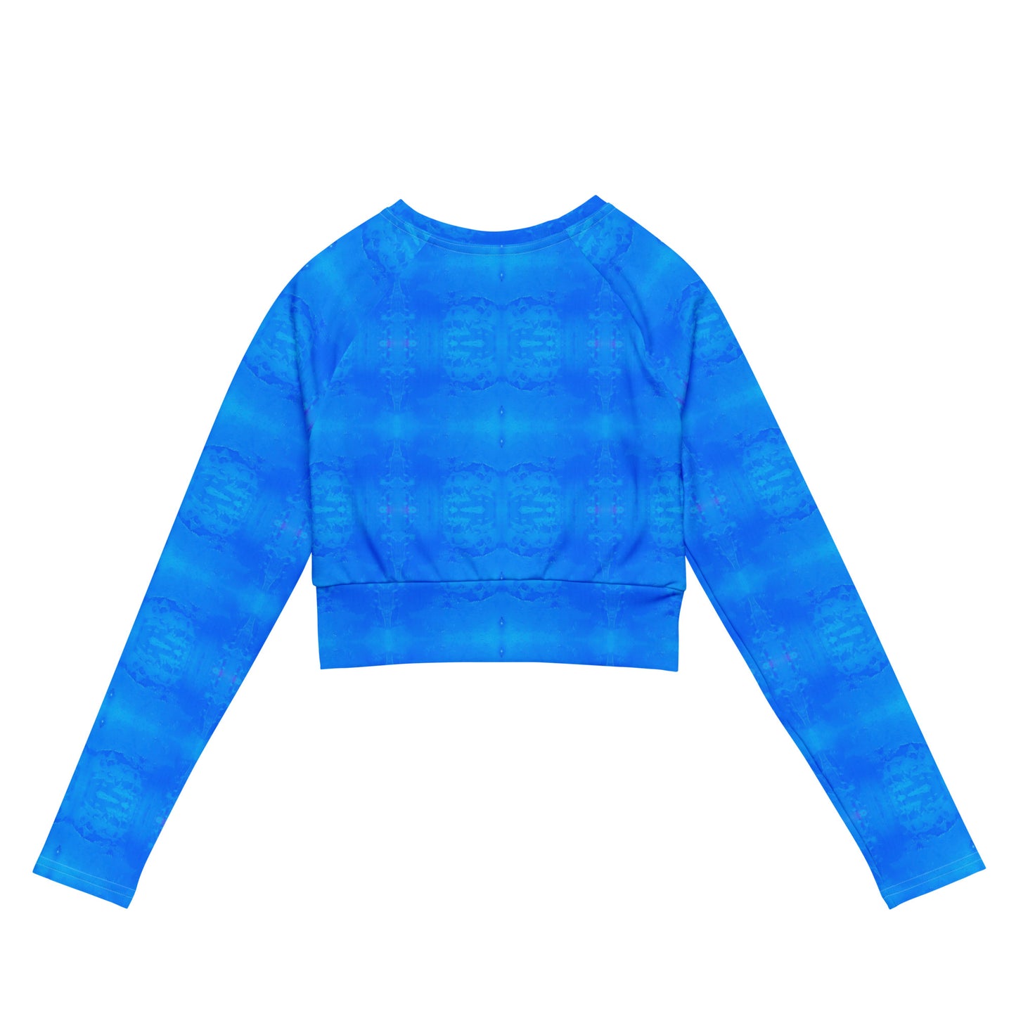 Indigo recycled long-sleeve crop top