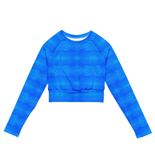 Indigo recycled long-sleeve crop top