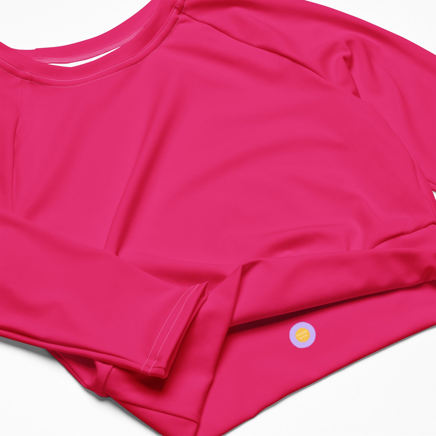 Raspberry recycled long-sleeve crop top