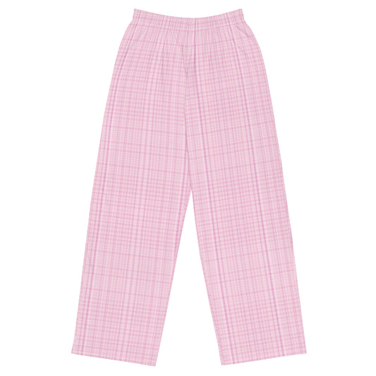 Pink Tartan wide-leg pants