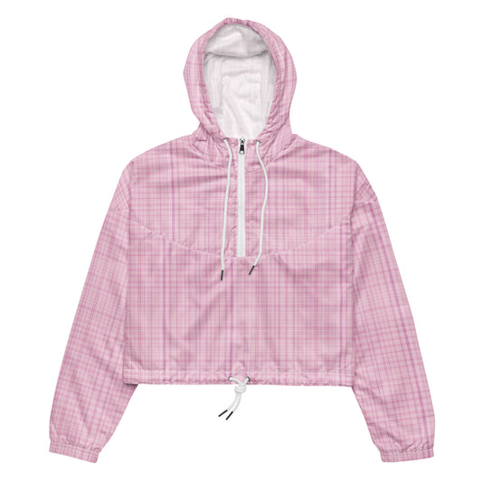 Pink Tartan cropped windbreaker