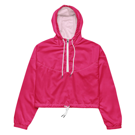 Raspberry cropped windbreaker