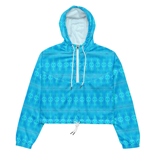 Aqua cropped windbreaker