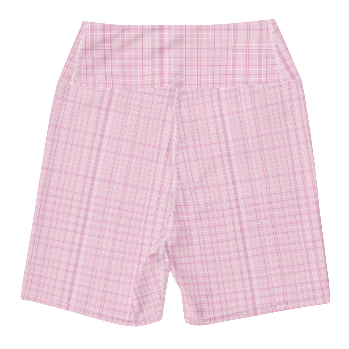 Pink Tartan yoga shorts