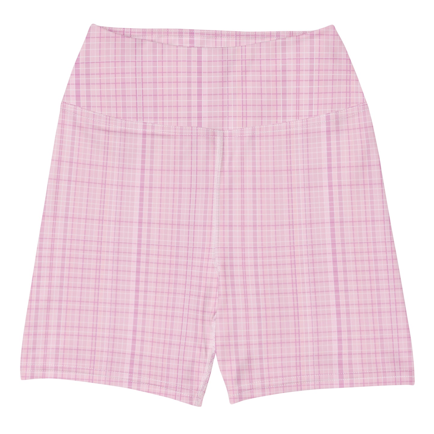 Pink Tartan yoga shorts